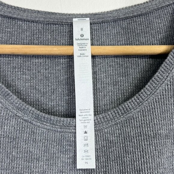 Lululemon Love Crew III *Waffle Heathered Core Medium Grey - Picture 5 of 6